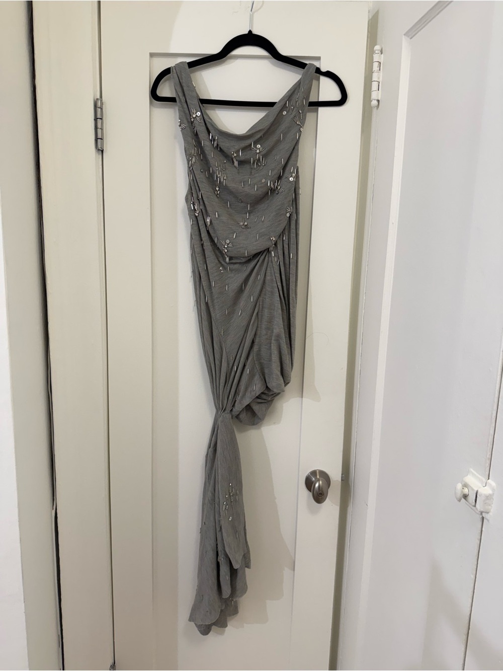 CHRISTOPHER ESBER CRYSTAL CLUSTER WOOL BLEND MINI DRESS - Picture 3 of 3